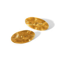 Encanto Pendientes de tuerca ovalados geométricos con rosca, perlas de imitación, acero inoxidable chapado en oro, elegantes y encantadores, regalos de joyería para mujer - details 5
