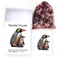 Rompecabezas De Madera En Forma Irregular Con Diseño De Pingüino Juego De Ajedrez DIY Para Niños Y Adultos Rompecabezas Personalizado - details 4