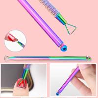 Kit De Herramientas De Manicura 3pcs Alicate Y Empuñadura De Cutícula En Acero Inoxidable Colores Arcoíris Para Uñas Y Tendones - details 3