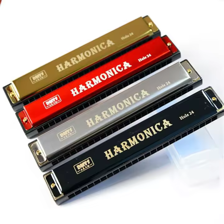 Miwayer Harmonica Profesional De 24 Agujeros Para Principiantes Con Estuche Organ De Metal Regalo Para Niños Y Estudiantes - 1