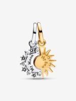 Pandora - Charm Colgante divisible de Sol y Luna-Plata de ley y Baño de Oro de 14 K - details 0