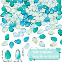 100 Pcs Perlas De Vidrio Bohemio En Forma De Gota Con Polvo De Oro Transparentes Y Brillantes Colgantes Sueltos Para Manualidades - details 1