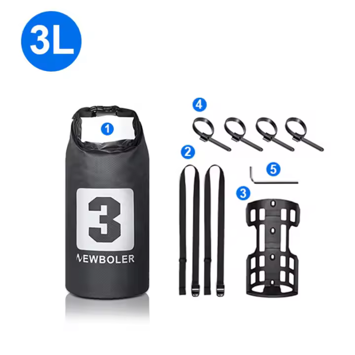 Bolsa De Manillar Para Bicicleta NEWBOLER 3L/7L Impermeable Con Tapa De Desrollo Bolsa Seca Para Ciclismo Bolsa De Pannier Para Bicicleta - 1
