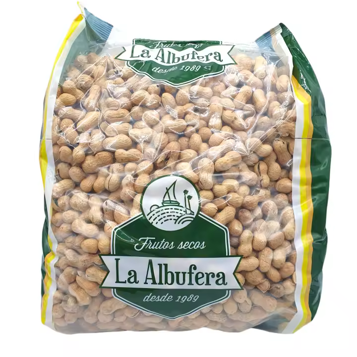 Cacahuete Cascara 3 Kilos - La Albufera - Con Sal o Sin Sal - Cacao Cascara Tostado 2 Granos - Cacahuete Cascara Tostado - 1