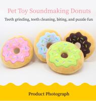 Juguete Para Perros Donut De Peluche Sonido Squeaky Interactivo Resistente Mordida Divertido Para Masticar Y Morder Dientes - details 0