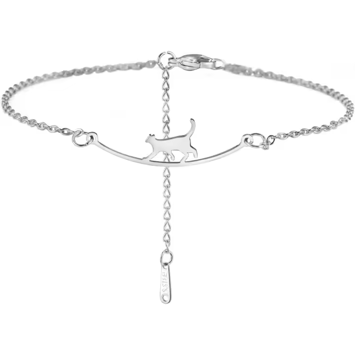 Gato Cadena PARA EL Pie de Acero Inoxidable Estilo Playa Boho Tobilleras Cadena PARA EL Pie de Mujer Bonita - 1