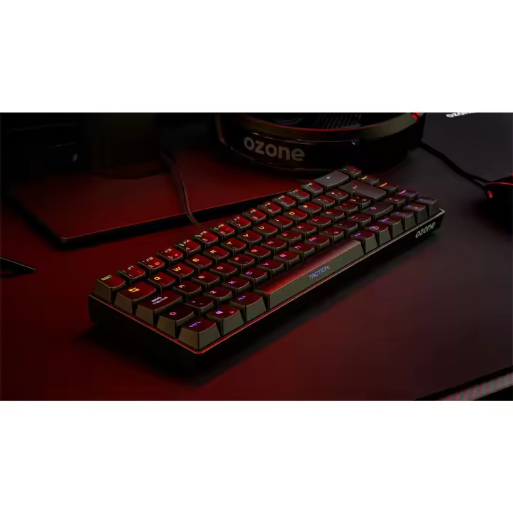OZONE MINI TACTICAL- Teclado Gaming Mecanico sin Teclado numérico, Bluetooth 5.0, Switches Outemu Red, Iluminacion LED RGB, Silencioso, Layout Español, Negro - 1