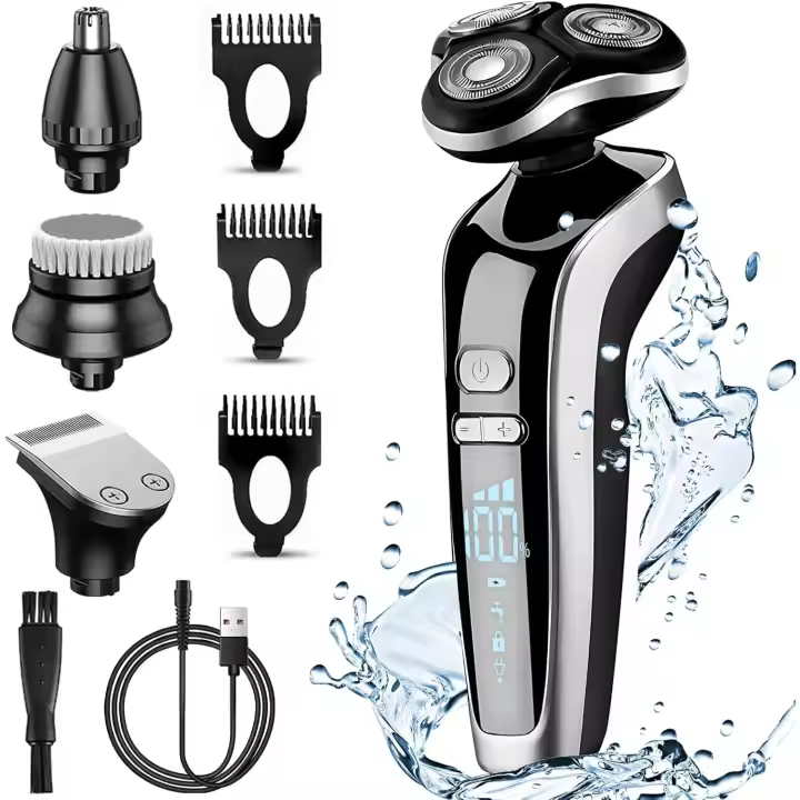 In 1 Afeitadora Electrica Hombre, Máquina de Afeitar with Pantalla LED, Recortar Cabello,Vello Corporal, Limpiar Cara - 1