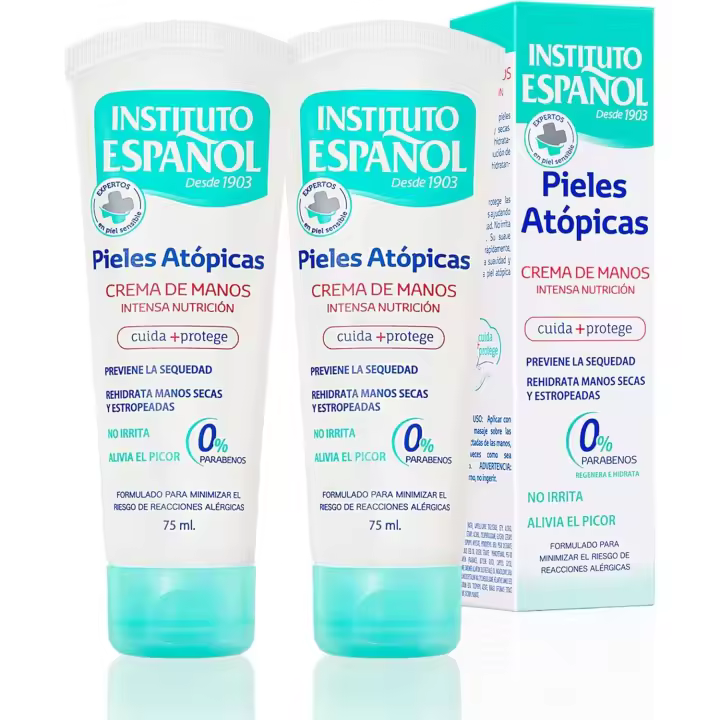 Instituto Español - Crema de Manos para piel Atópica  Crema regeneradora de nutrición intensa para piel Atópica - 75 ml - PACK de 2 - Instituto Español - 1