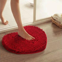 Carpet De Forma De Corazón Suave Y Cómoda Para Dormitorio Y Baño Absorbe Agua Sin Pelos Productos Domésticos No Caen - details 3