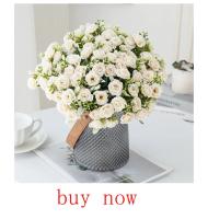 Flores Artificiales De Seda Blanca Peonía Para Decoración De Hogar Vaso Navidad Boda Fiesta Accesorios De Aro De Navidad - details 3