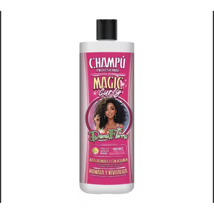 Dona Flora Magic Curls Champú 1000ml – Shampoo Cabello Rizado Ondulado Hidratación Definición Volumen Curly Hair Línea Magic Curls - 1