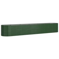 vidaXL Jardinera arriate acero recubierto polvo 440x80x68 cm Color Verde,  Gris,  Marrón y mas - details 4