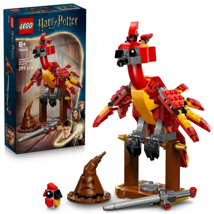 [PREVENTA] LEGO® Harry Potter™ Fawkes™: Fénix de Dumbledore Juguete, Figura de una Criatura Mítica, Mágico Regalo para Niñas y Niños de 8 Años o Más, Incluye el Sombrero Seleccionador 76448 - 1