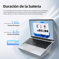 VANWIN IPS de 15,6 pulgadas 1920x1080, Procesador Intel Celeron n4000, 8GB RAM, 256GB SSD, WiFi5, Bluetooth 4,2, Teclado retroiluminado, Windows 11 Pro, 160 ° sleep/wake, tipo C, HDMI, USB 3,0*2 con Teclado en Español. - details 1