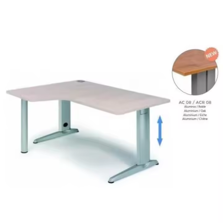 MESA DE ROCADA ADJUST FORMA DE L IZQUIERDA160X120 COLOR ROBLE - 1