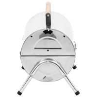 vidaXL Barbacoa de carbón de sobremesa acero inoxidable doble parrilla - details 4