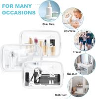 Neceser de Maquillaje de PVC, Bolsas Transparentes para Avión, Bolsa de Cosmético Organizador Mujer Impermeables para Viajes, Almacenamiento, Baño - Blanco - details 3