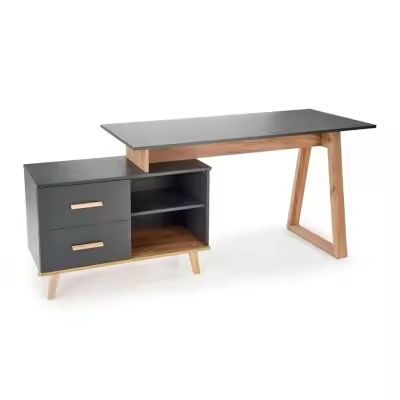 Mesa de oficina Houston 1211, Muebles ES, Con cajones, Antracita, 134 x 78 x 60cm - 1