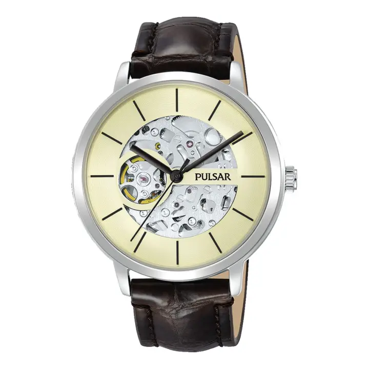 Pulsar Reloj Hombre Analogico Automatico con Correa de Cuero P8A005X1 - 1