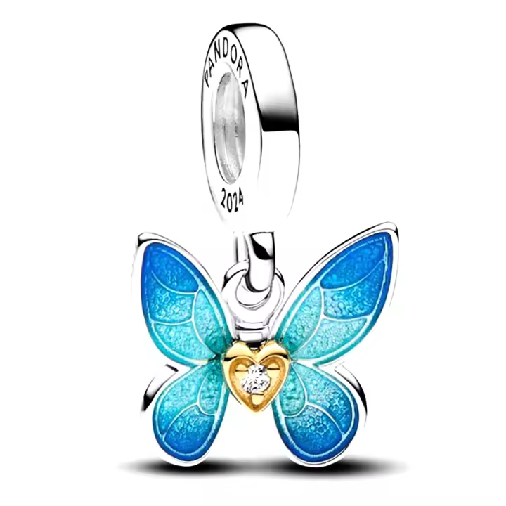 Pandora Charm de Colgante en Plata de Ley Pandora Club 2024 Mariposa 763082C01，Incluye Caja Original - 1