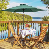 Outsunny Sombrilla para Jardín Ø270x235 cm Parasol de Aluminio con Reclinable con Manivela y 6 Varillas para Terraza Exterior Balcón Rojo/Verde - details 1