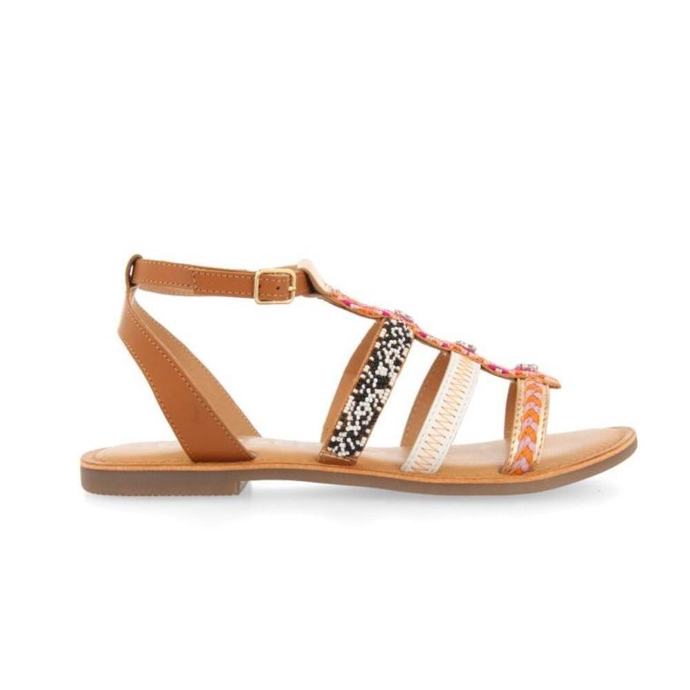 Gioseppo 69132 Sandalias planas con tiras Gatún para mujer multicolor de piel vegana
