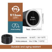 Tubo De Riego PE Negro Para Jardín 1/4" 3/8" Diametro Exterior 6mm-12mm Tubo De Agua Para Sistema De Rociador Y Juntas - details 7