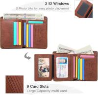 Hombre Cartera, Billetera Hombre, Cartera de cuero with RFID Bloqueo, 9 Ranuraspara Tarjetas, 2 Ranuraspara ID, Tarjetero Monedero para Hombres Gift - details 2