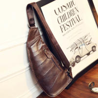Bandolera de piel de vaca auténtica para hombre, bolso de hombro cruzado informal de un solo pecho y espalda, para viaje, nuevo - details 4