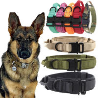 Collar Táctico Reflectante Ajustable Para Perros De Nylon Con Manija Y Desbloqueo Rápido Collar Militar Para Entrenamiento - details 2