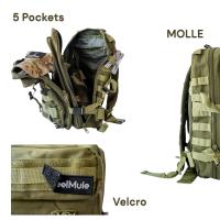 Mochila de Asalto Grande Militar XL 38 Litros HEAVY DUTY, Gran capacidad, Resist Impermeable, Resistente, Táctica Molle Escolar, Bolsa Bandolera para Hombre Mujer Caza Camping,  Verde Oliva, Airsoft , Crossfit, universidad, bolsillo anti robo Viaje Cabina - details 2