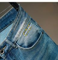 Jeans Azul Vintage Para Hombre Ajustados Pantalones De Motociclista De Moda Otoño Streetwear Para Piernas Pequeñas Estilo Coreano Denim Casual Cierre Con Cremallera mid Weight - details 14
