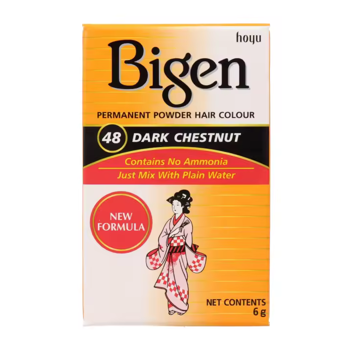 Bigen 48 dark chestnut 6 gr, coloración, baño de color. Belleza y cuidado de tu cabello y tu piel con Bigen. - 1