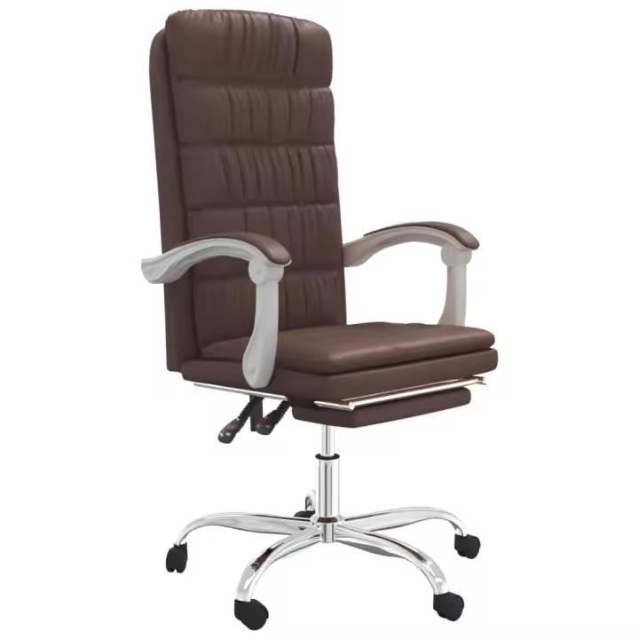 Silla de oficina reclinable de cuero sintético - 1