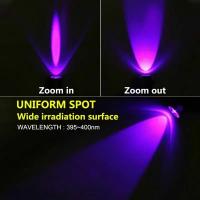 Luz UV Rechargeable USB 395nm Blacklight Zoomable Para Detectar Orina De Mascotas Y Curinga De Resina Luz Ultravioleta Para Defensa Personal - details 5