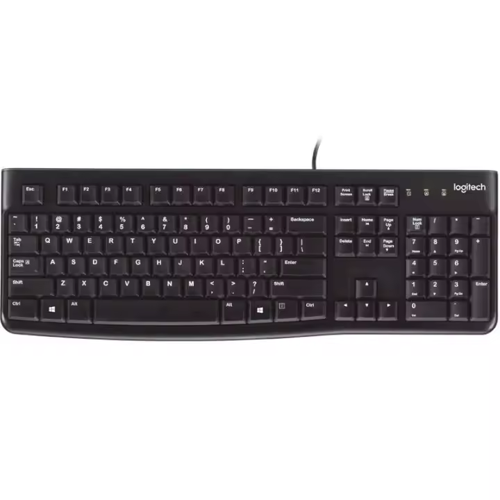 Logitech k120 teclado usb - resistente a salpicaduras - cable de 1.50m - color negro - 1