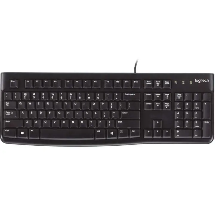 Logitech k120 teclado usb - resistente a salpicaduras - cable de 1.50m - color negro - 1