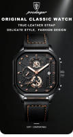 Reloj De Cuarzo Para Hombre POEDAGAR Lujo Casual Impermeable Con Luminiscencia Cuero Militar Deportivo Cronógrafo Fecha - details 2