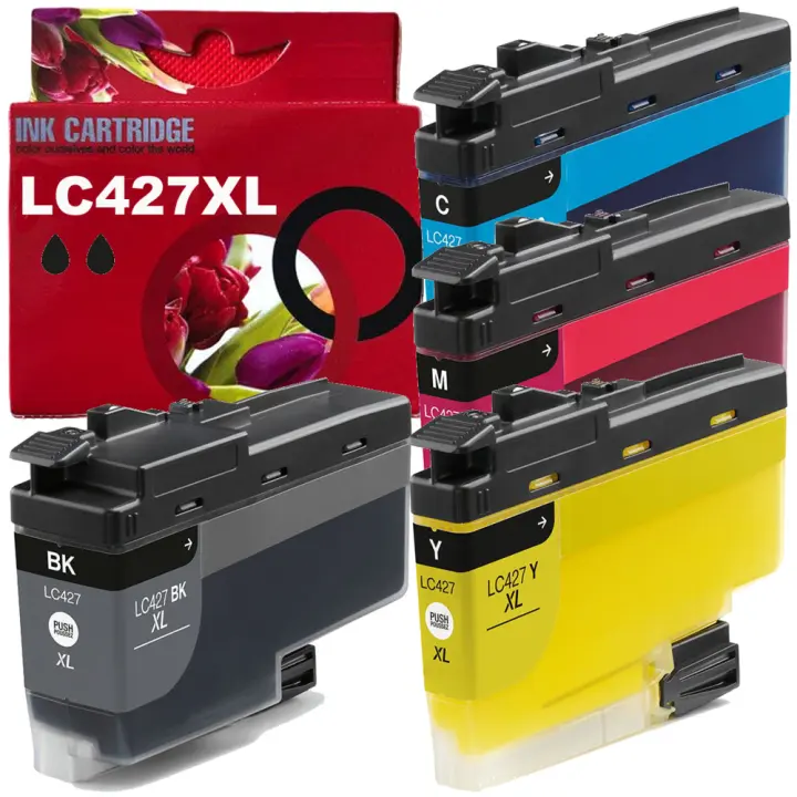 Brother LC427XL pack 4 cartuchos de tinta compatible con LC427XLBK LC427XLC LC427XLM LC427XLY - 1