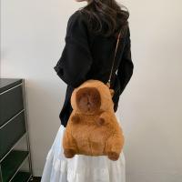 Mochila De Peluche Capybara Cartoon Regalo Banda Transversal Grande Capacidad Kawaii Tote Bag Para Mujer Bolsa De Hombro Suave - details 2