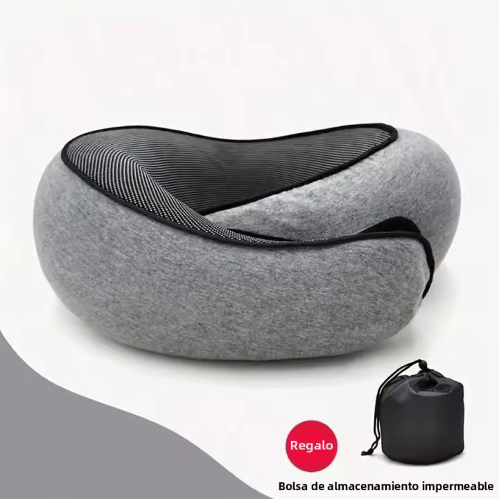 Almohada De Memoria Para Viaje 1pc Cómoda Y Transpirable Con Funda Lavable Máquina Kit De Viaje Con Lujo Forma U Para Cuello - 1