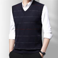 Suéter Casual Para Hombres Chaqueta De Encaje Grueso Auténtica Y Otoño Invierno Moda Confort Transpirable Chaleco De Gimnasio Con Cuello V - details 5