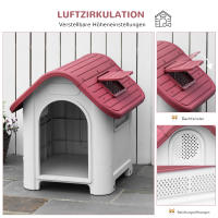 Caseta exterior para mascotas, Caseta para Perros with trampilla en El Techo, Puerta Grande, Refugio para Perros Pequeños, Establo para animales Pequeños, circulación de Aire, imperable, color Rojo - details 1