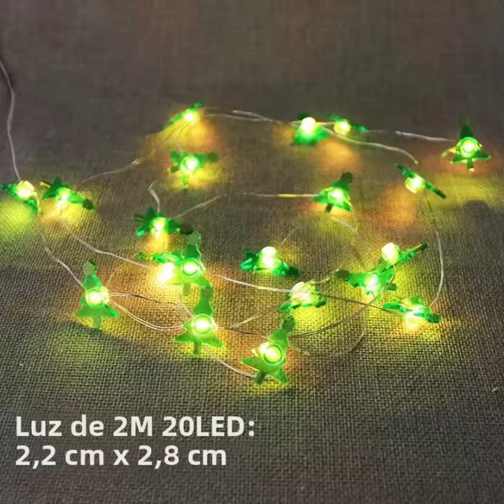 Luces De Cadena De Hadas 2M Con Santa Claus Y Payaso De Nieve LED Para Decoración De Habitación Y Jardín Navideñas 2024 - 1