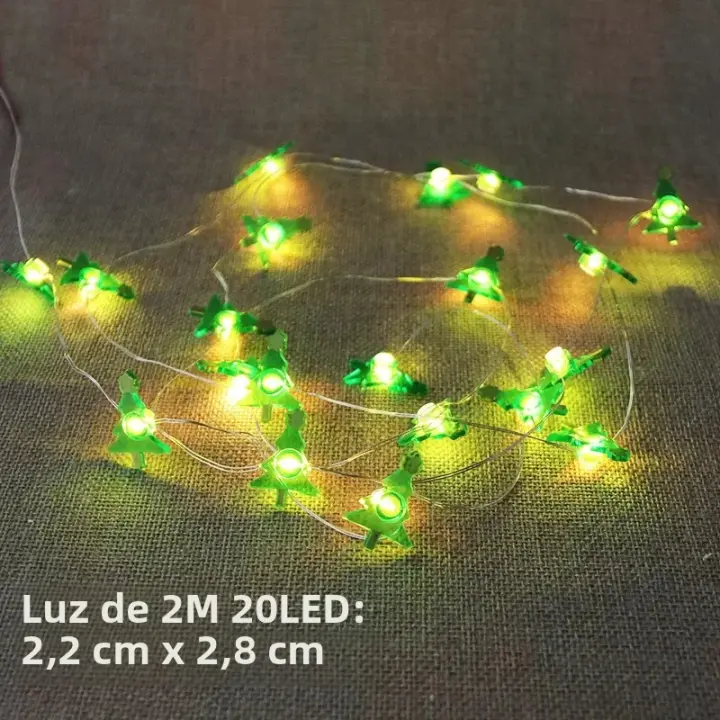 Luces De Cadena De Hadas 2M Con Santa Claus Y Payaso De Nieve LED Para Decoración De Habitación Y Jardín Navideñas 2024 - 1