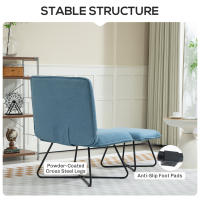 HOMCOM Sillón de Salón con Otomana Sillón de Relax sin Brazos Sillón para Lectura con Patas de Acero en Forma de Cruz para Sala de Estar Dormitorio - details 4