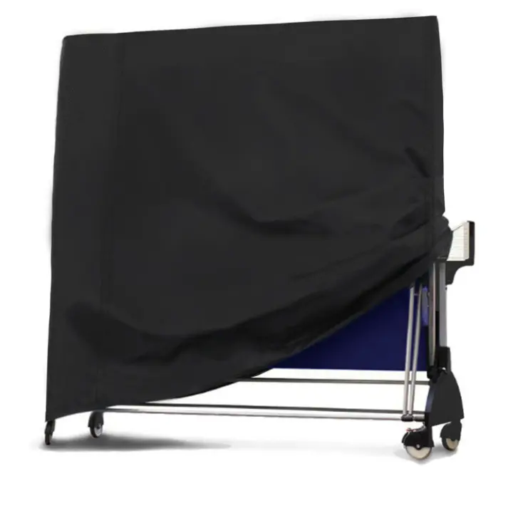 Mesa de ping pong de exterior 210D, resistente al Agua y al Polvo, 165x70x185cm, Negra - 1