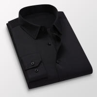 Camisas Largas Para Hombre Negro Blanco Azul Rosa Primavera Otoño Negocios Casuales Botones Cuello Redondo Formal - details 8
