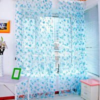 Cortinas Transparentes De Voile Con Estampado De Flores Para Cocina Sala De Estar Dormitorio Tratamiento De Ventana Decoración Del Hogar Translúcidas Y Ligeras Para Ambiente Moderno - details 0